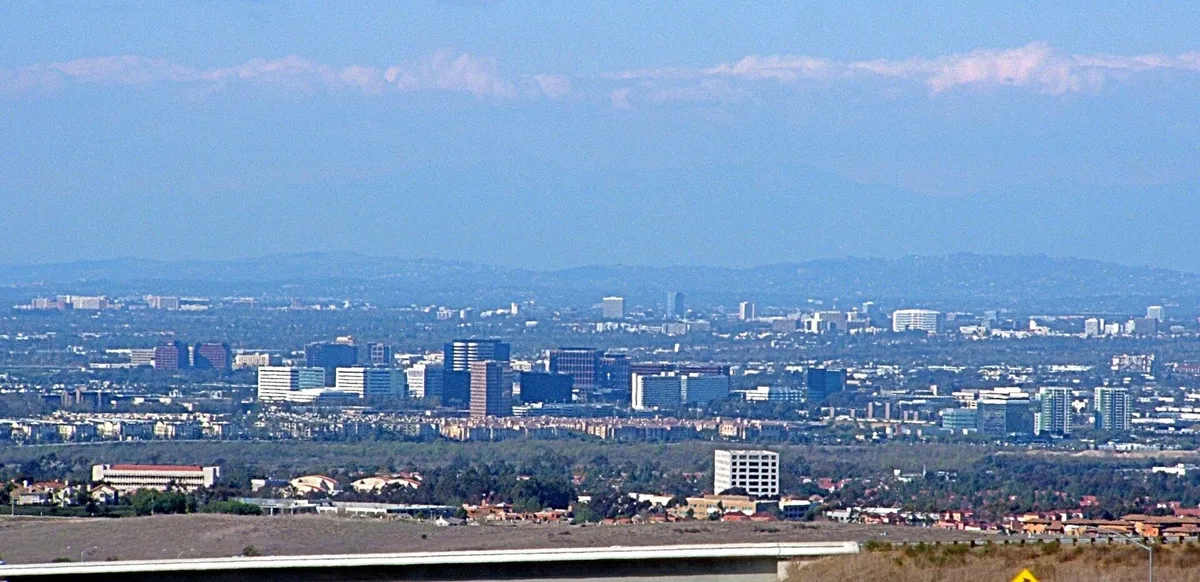 Aerial view of downtown Irvine, California