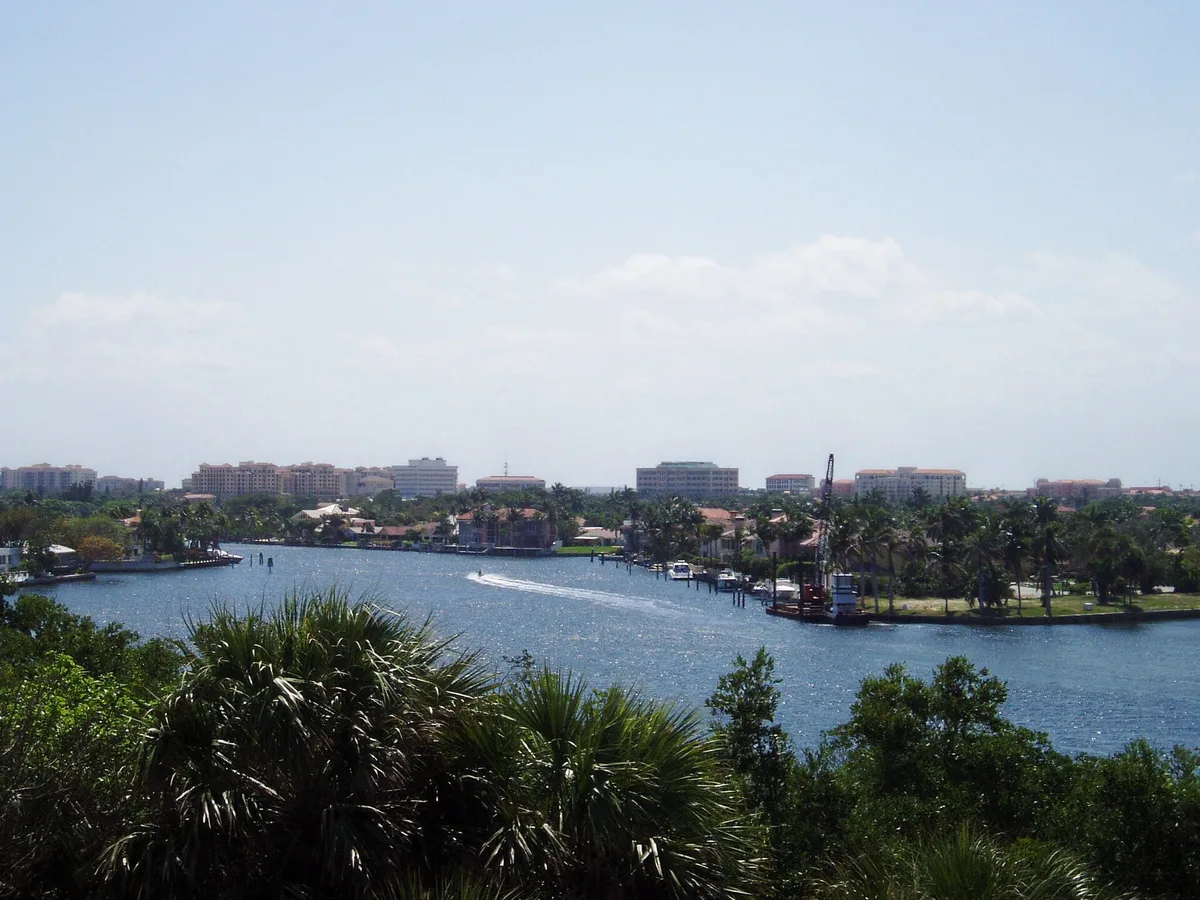 The skyline of downtown Boca Raton, Florida seen from the Gumbo Limbo observation tower