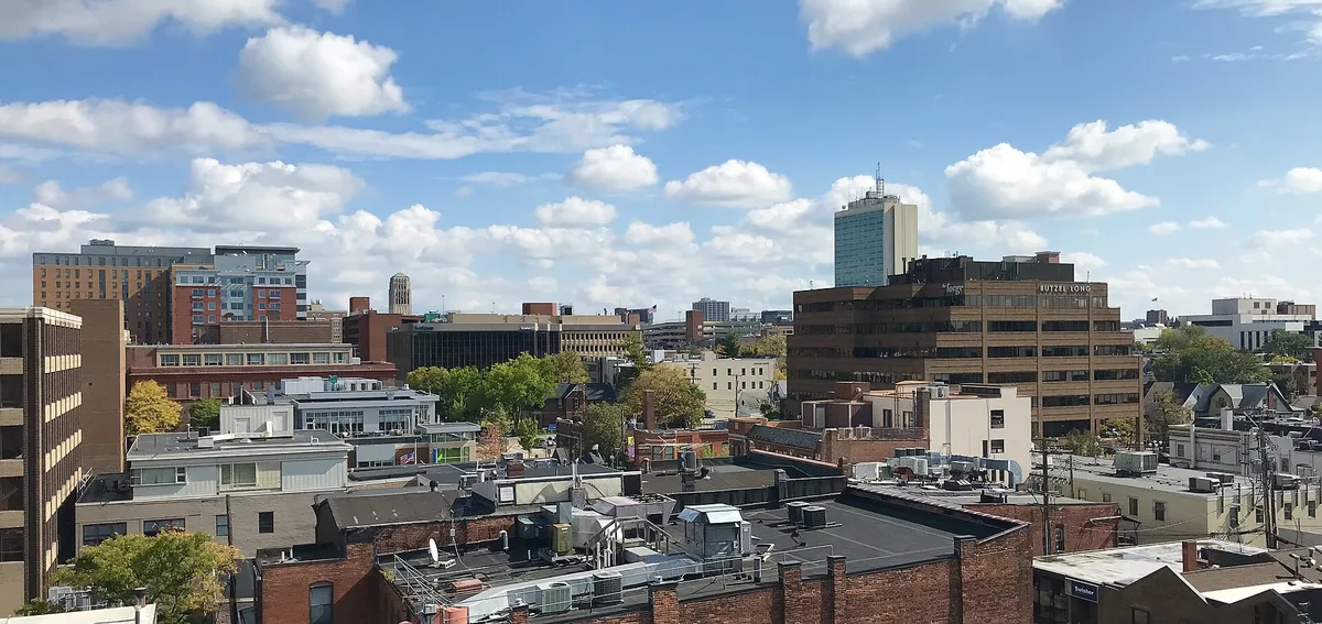 The skyline of Ann Arbor, Michigan