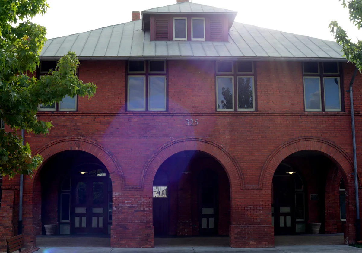 The historic train station in downtown Fayetteville, North Carolina, now the transportation museum
