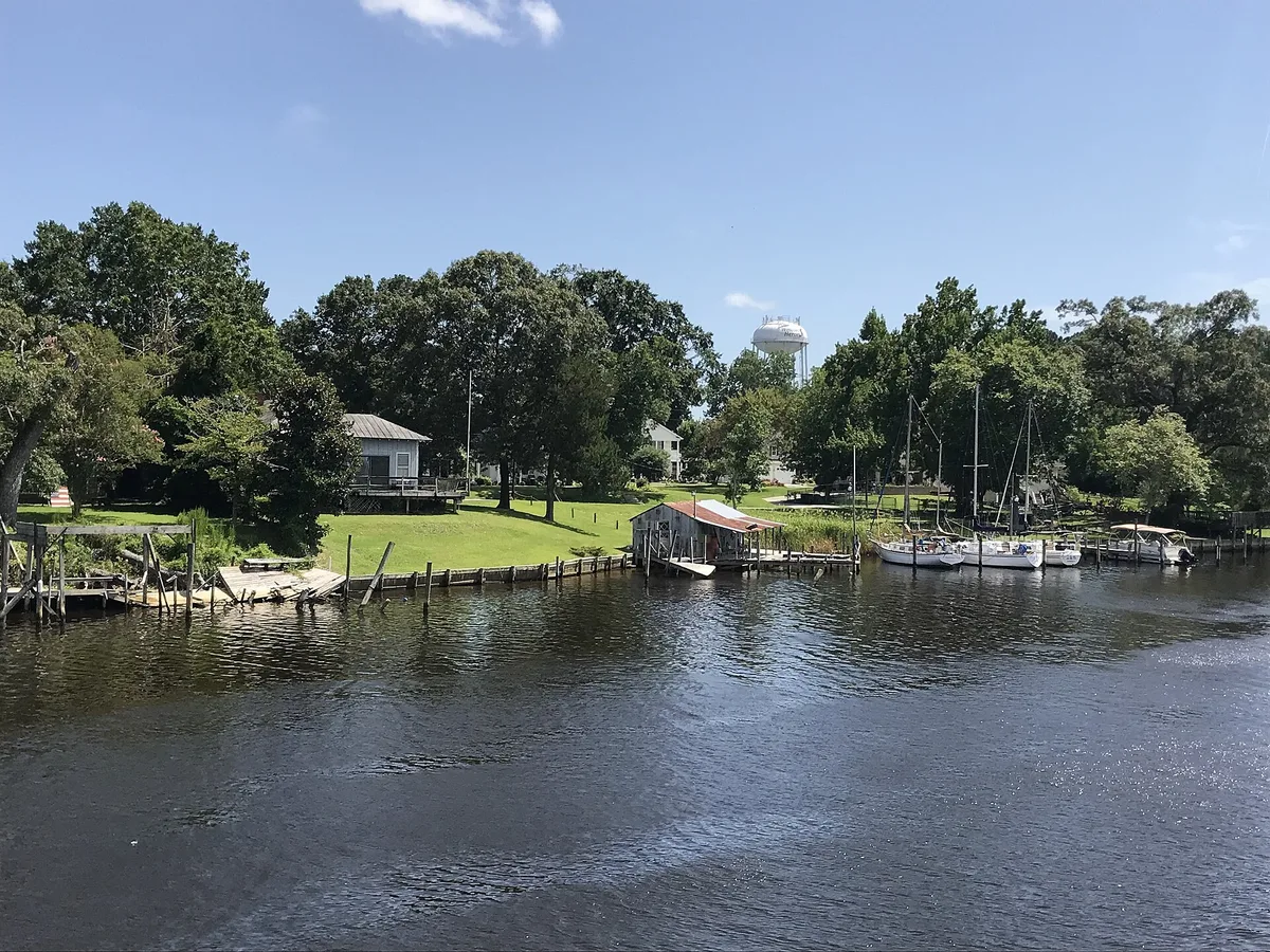 The New River waterfront in Jacksonville, North Carolina