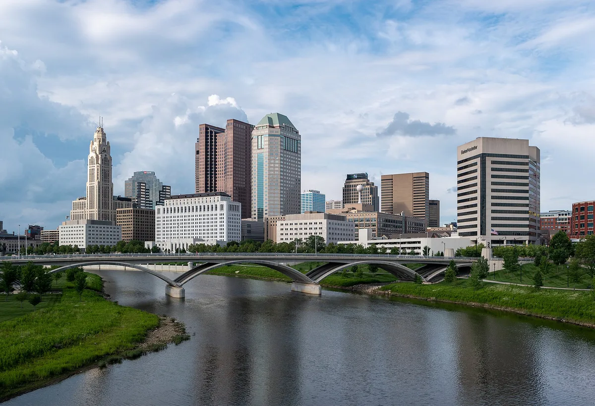 Downtown Columbus, Ohio seen from the Main Street Bridge